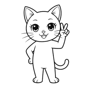 Desenho Fácil de Gato Anime