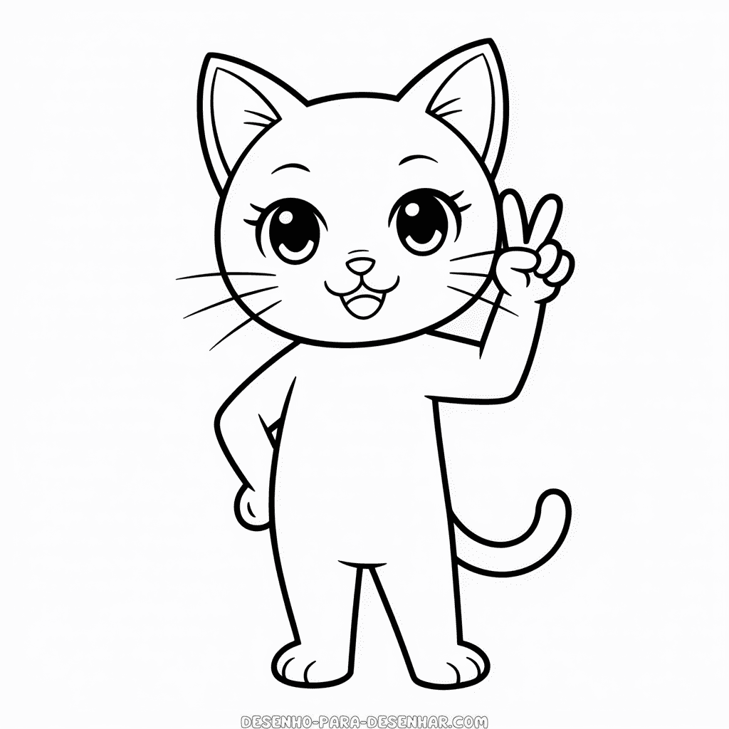 Desenho Fácil de Gato Anime