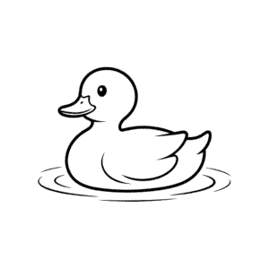 Desenho Fácil de Patinho Bebê na Água