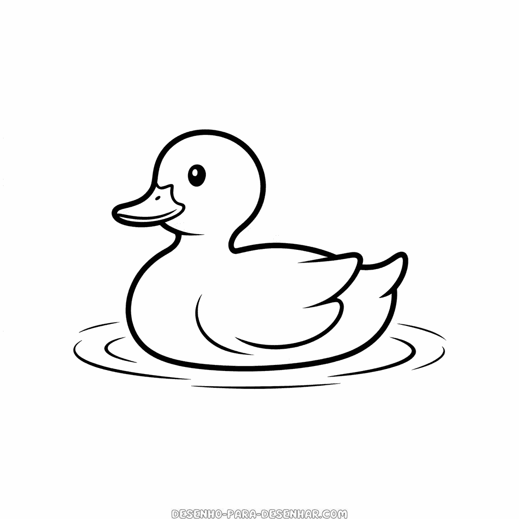 Desenho Fácil de Patinho Bebê na Água