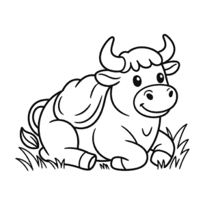 Desenho Fácil de Touro para Crianças