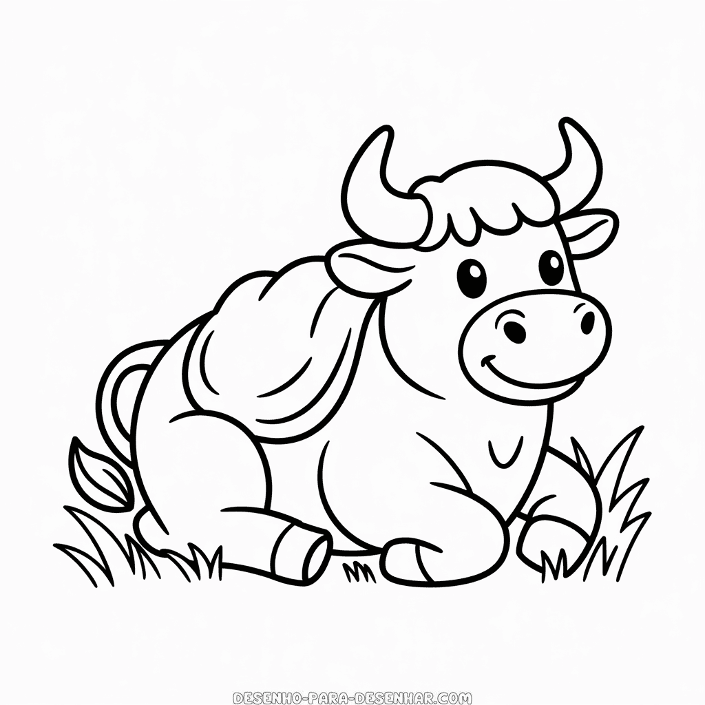 Desenho Fácil de Touro para Crianças