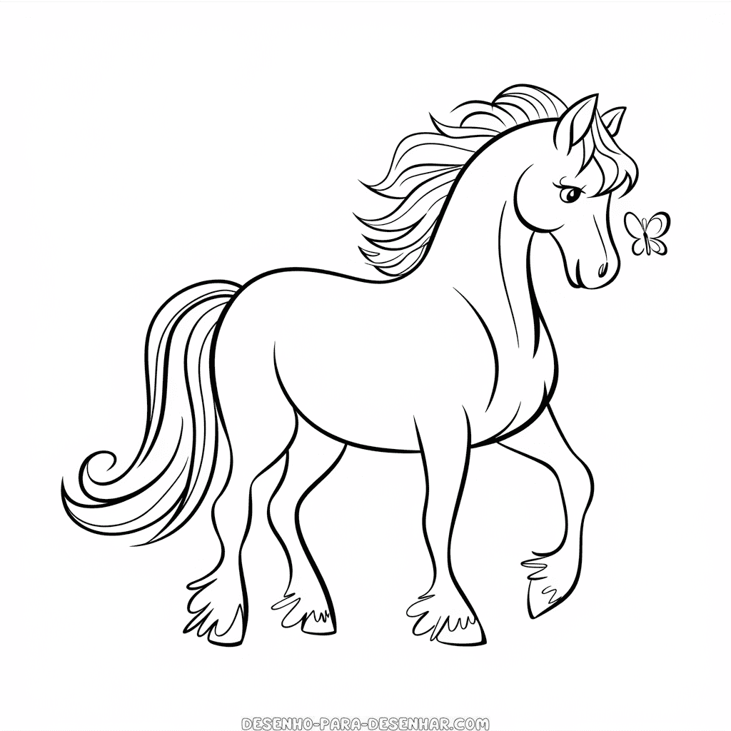 Desenho Fácil de um Cavalo Bonito