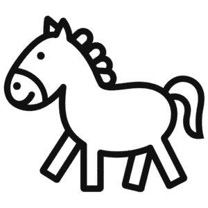 Desenho Fácil de um Cavalo Estilizado