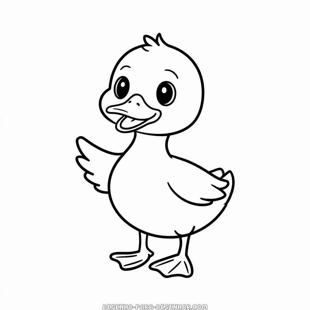Desenho Fácil de um Patinho Fofo