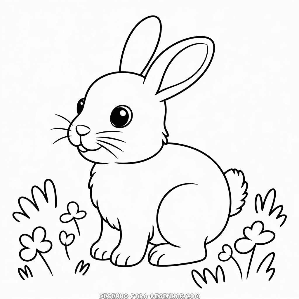 Desenho Fácil de um Pequeno Coelho