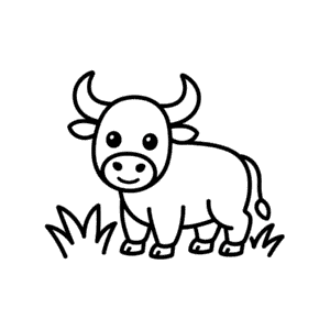 Desenho Fácil de um Touro para Bebê