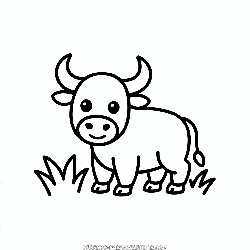 Desenho Fácil de um Touro para Bebê