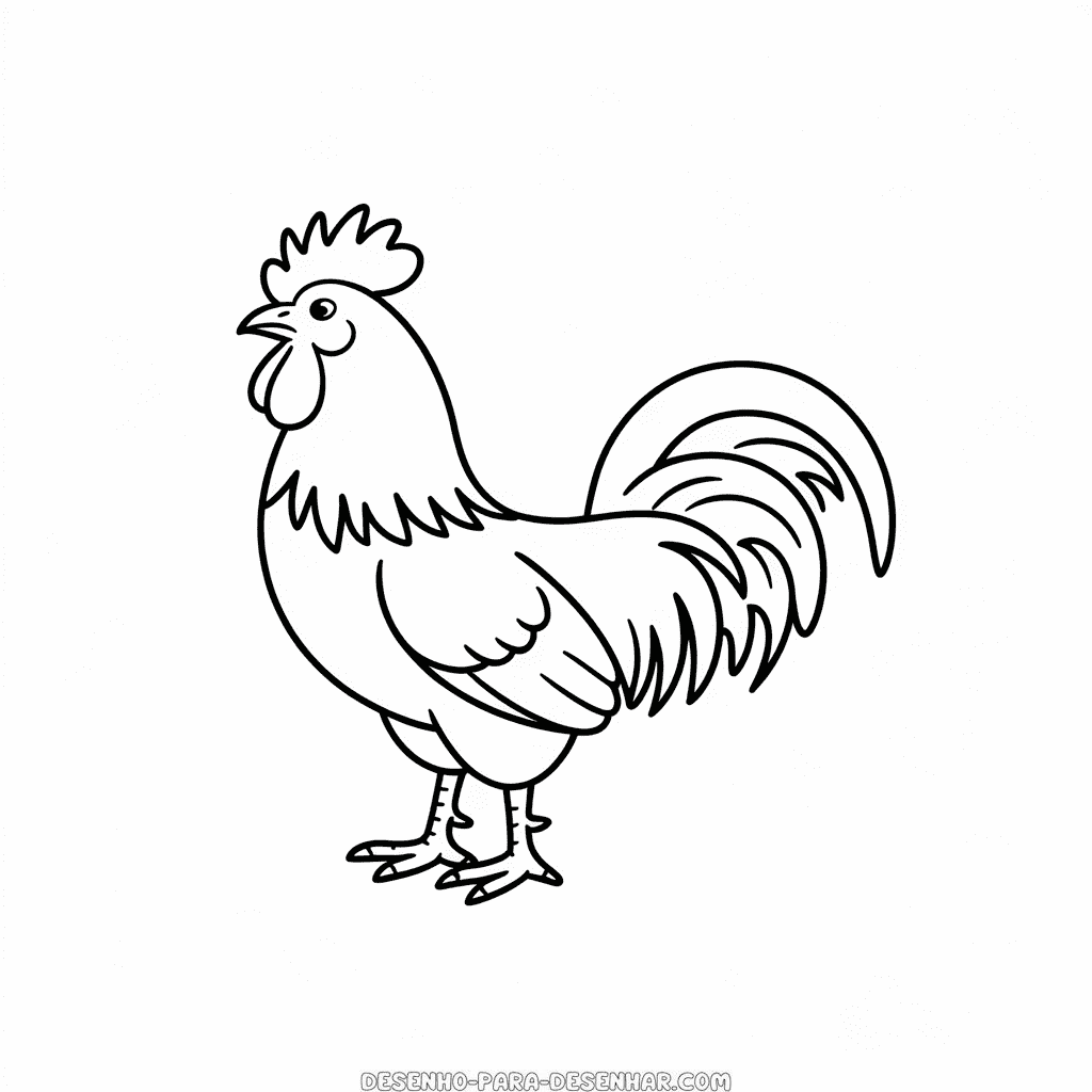 Desenho Fácil do Animal Galo