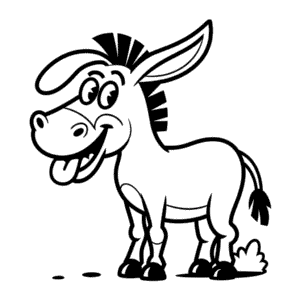 Desenho Fácil do Burro Engraçado