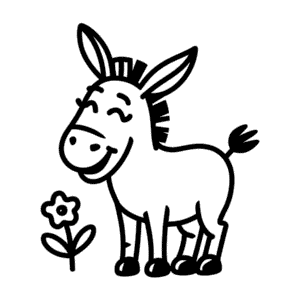 Desenho Fácil do Burro Feliz