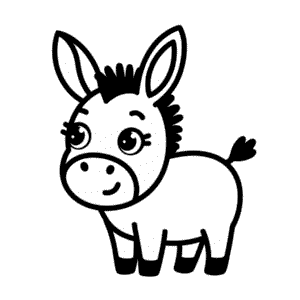 Desenho Fácil do Burro Kawaii