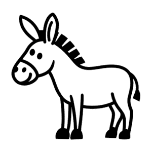 Desenho Fácil do Burro Simples