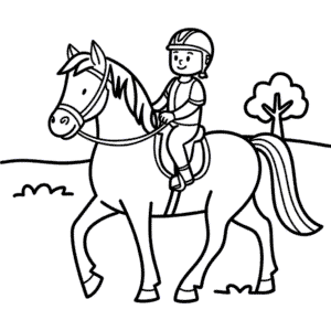 Desenho Fácil do Cavalo e do Cavaleiro