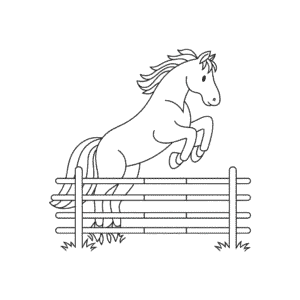 Desenho Fácil do Cavalo Saltando