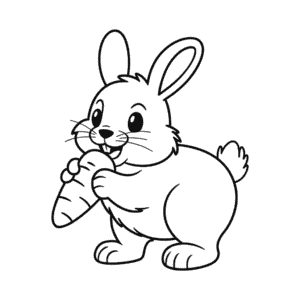 Desenho Fácil do Coelho e da Cenoura