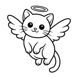 Desenho Fácil do Gato Anjo