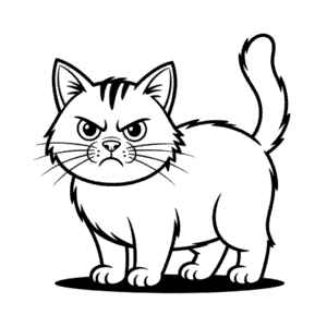 Desenho Fácil do Gato Bravo