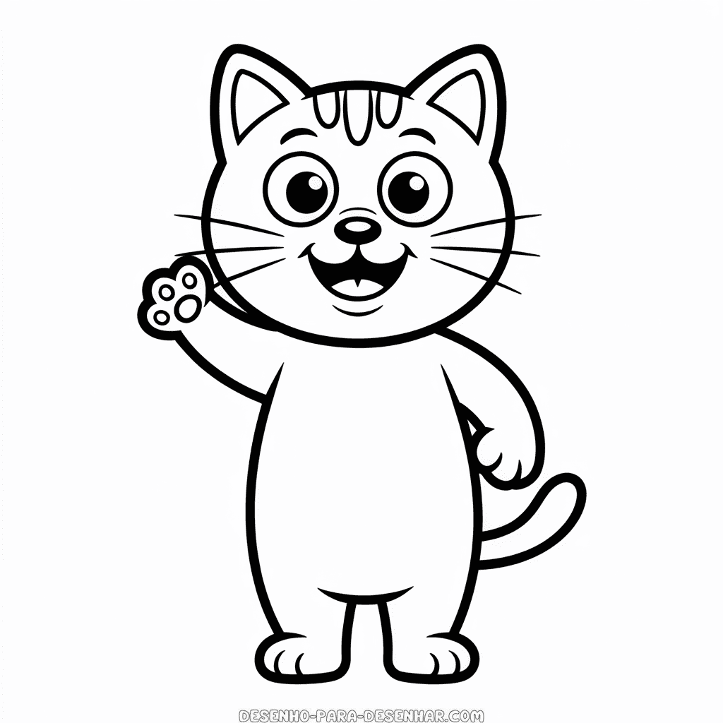 Desenho Fácil do Gato de Desenho Animado