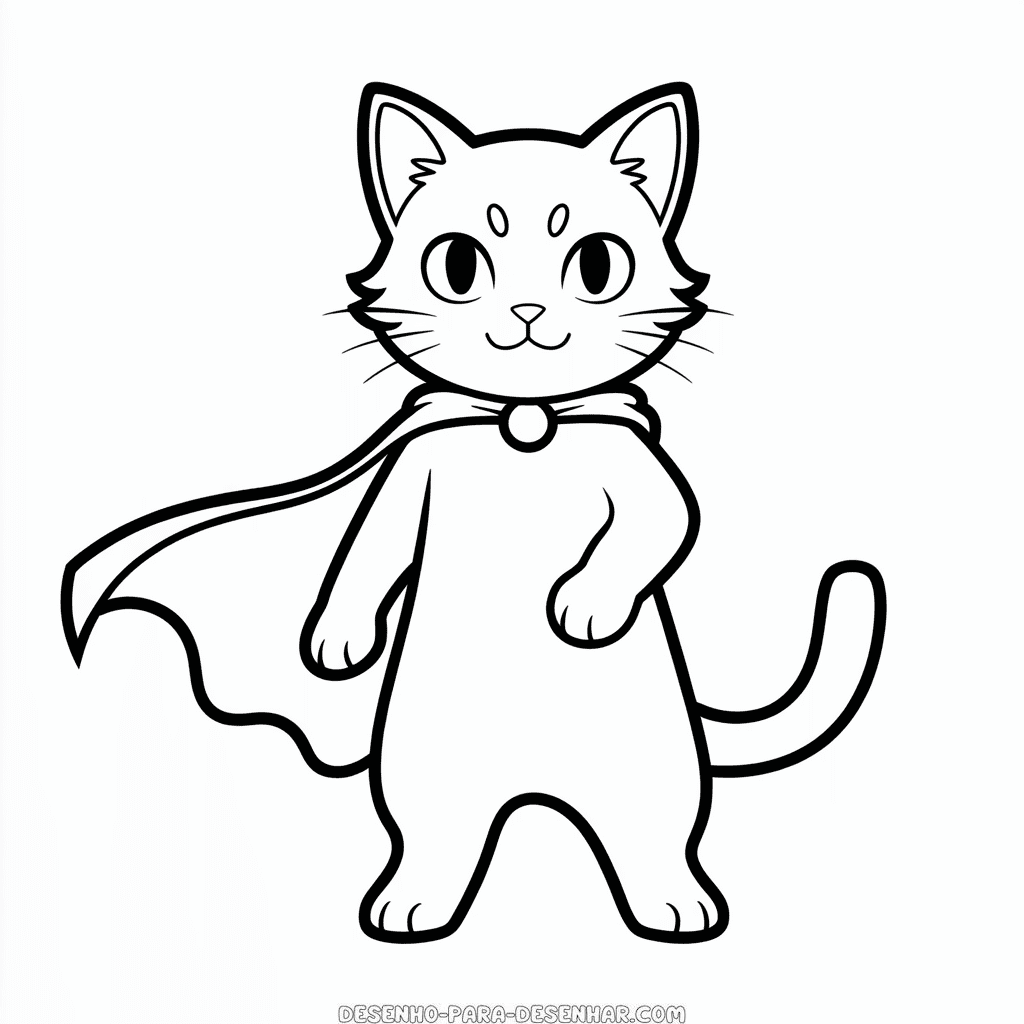 Desenho Fácil do Gato Guerreiro Anime