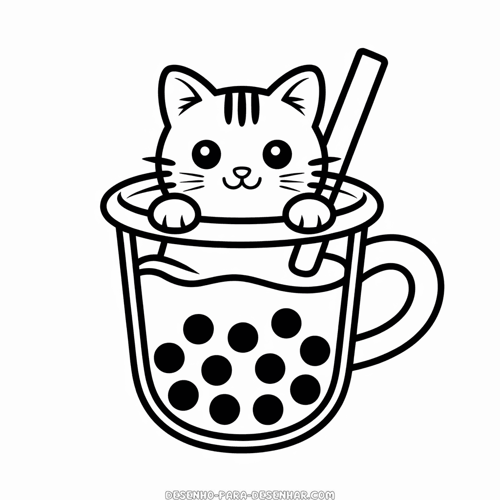 Desenho Fácil do Gato no Boba