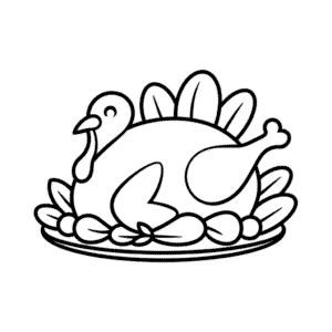 Desenho Fácil do Jantar de Peru