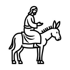 Desenho Fácil do Jesus no Burro