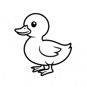 Desenho Fácil do Patinho Preto Fofo