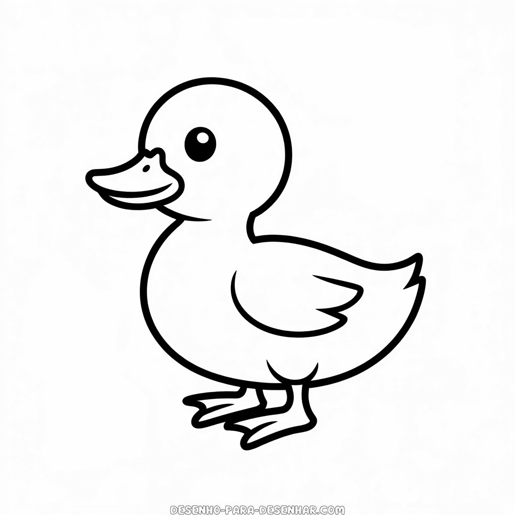 Desenho Fácil do Patinho Preto Fofo