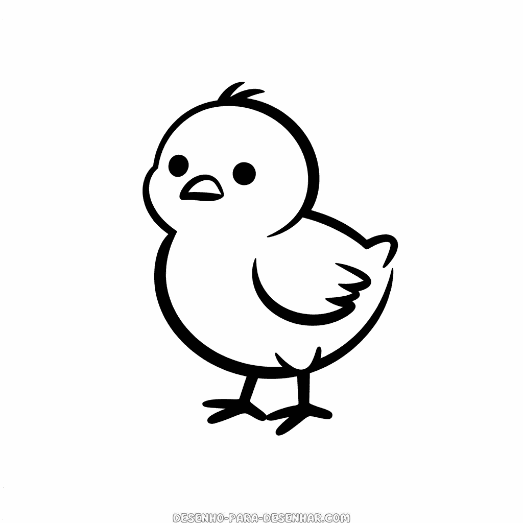 Desenho Fácil do Pequeno Pintinho