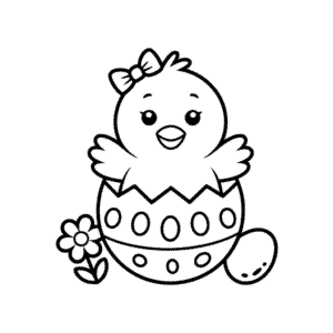 Desenho Fácil do Pintinho Bebê da Páscoa
