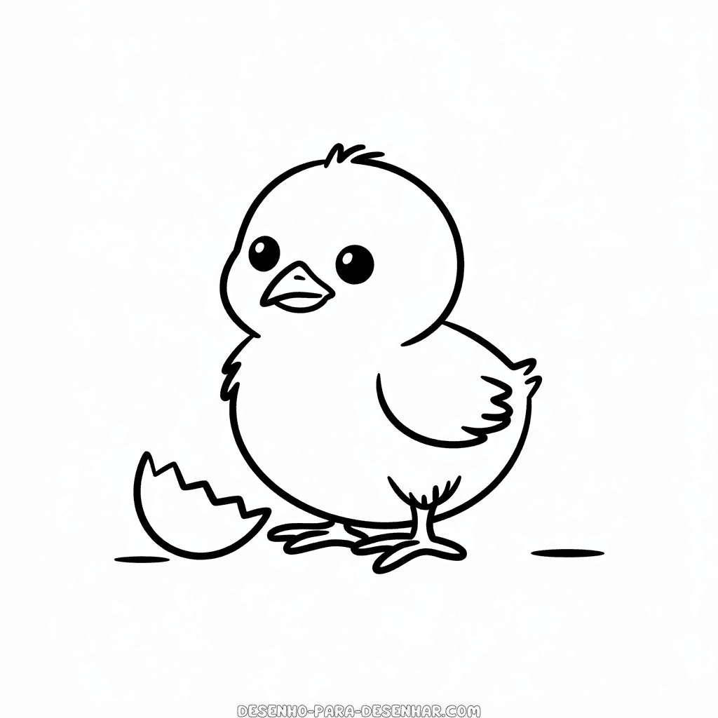 Desenho Fácil do Pintinho Fofo