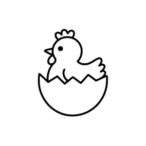 Desenho Fácil do Pintinho no Ovo