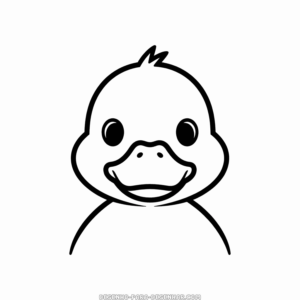 Desenho Fácil do Rosto de Pato