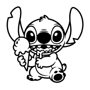 Desenho Fácil do Stitch com Sorvete