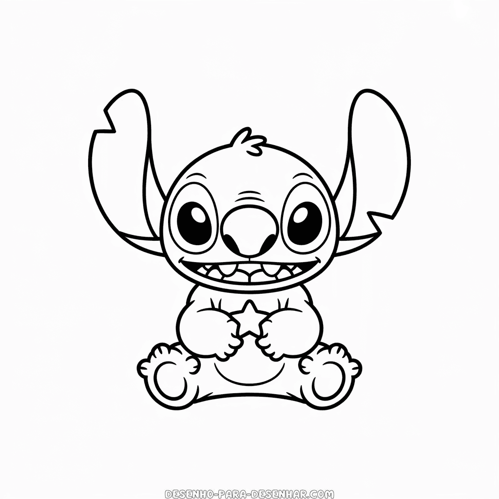 Desenho Fácil do Stitch Kawaii