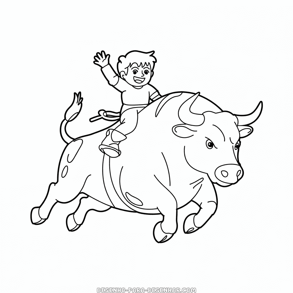 Desenho Fácil do Touro de Montaria