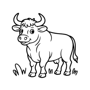 Desenho Fácil do Touro Feliz