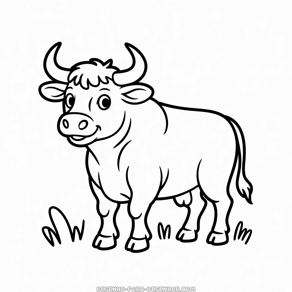 Desenho Fácil do Touro Feliz
