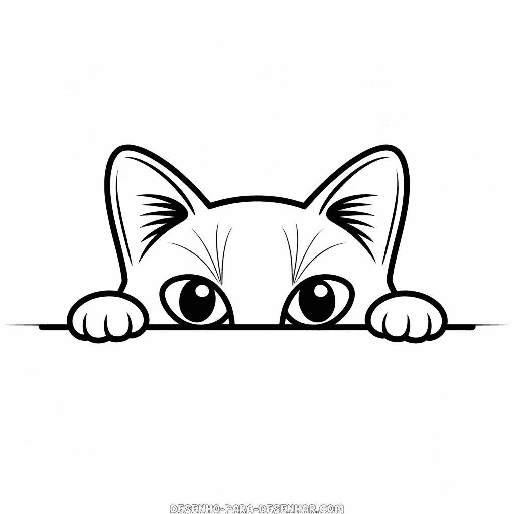Desenho Fácil dos Olhos de Gato
