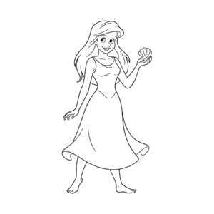 Desenho Fácil da Ariel com Pernas