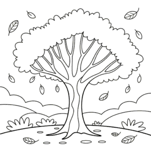 Desenho Fácil da Árvore de Outono