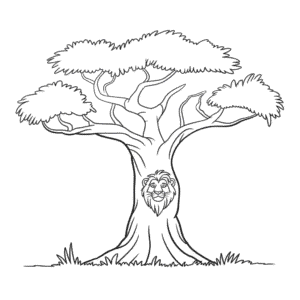 Desenho Fácil da Árvore do O Rei Leão