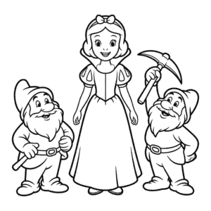 Desenho Fácil da Branca de Neve e os Anões