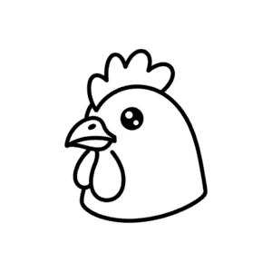 Desenho Fácil da Cabeça de Galinha