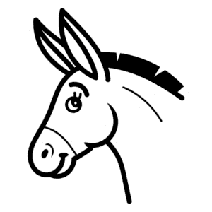 Desenho Fácil da Cabeça Fofa de Burro