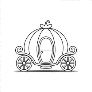 Desenho Fácil da Carruagem de Abóbora da Cinderela