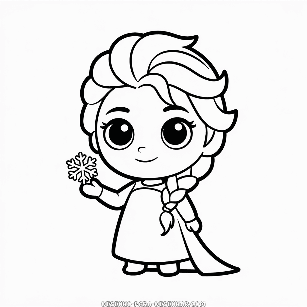 Desenho Fácil da Elsa Chibi