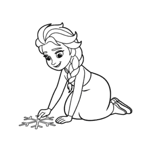 Desenho Fácil da Elsa em Giz de Cera