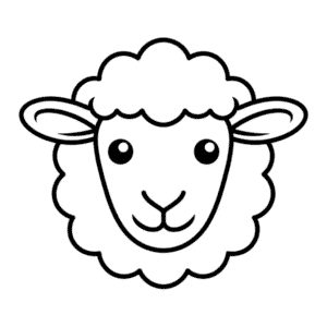 Desenho Fácil da Face de uma Ovelha